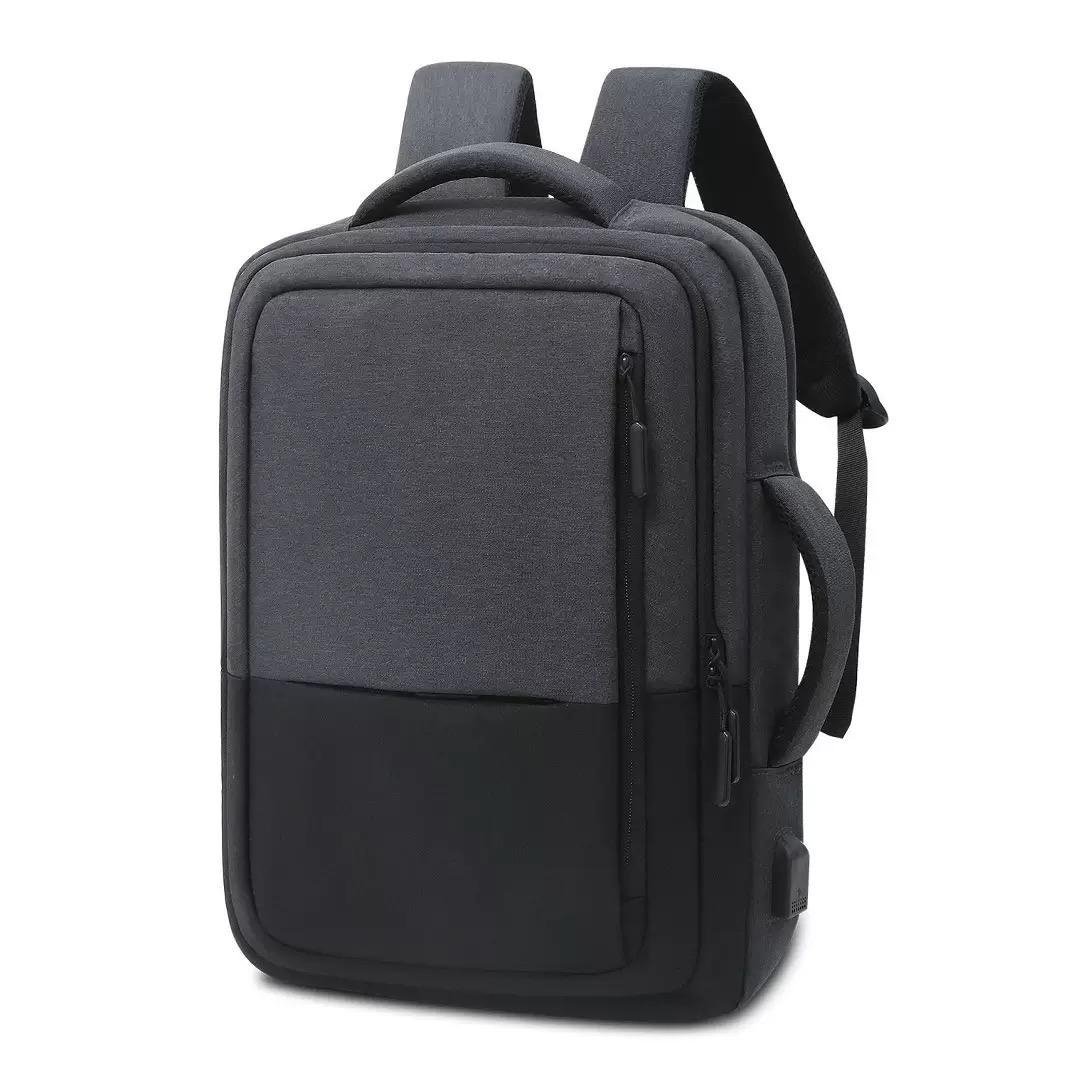 Water-Resistant Lightweight USB Modern Business Oxford Laptop Backpack