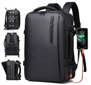 Waterproof anti theft business backpack with USB charging port expandable travel laptop backpack OEM ODM factory NiceBags