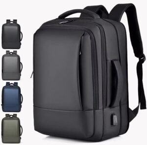 Expandable water resistant business laptop backpack PU leather modern travel backpack with multiple colors OEM ODM factory China NiceBags
