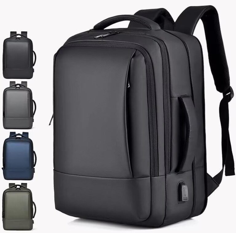 Expandable water resistant business laptop backpack PU leather modern travel backpack with multiple colors OEM ODM factory China NiceBags