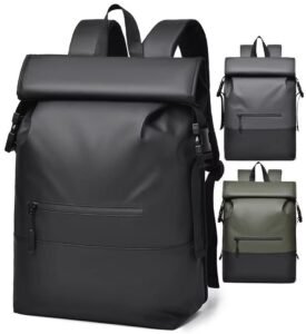 Water-Resistant Large Capacity Modern Business Structured Roll Top Business Laptop Backpack