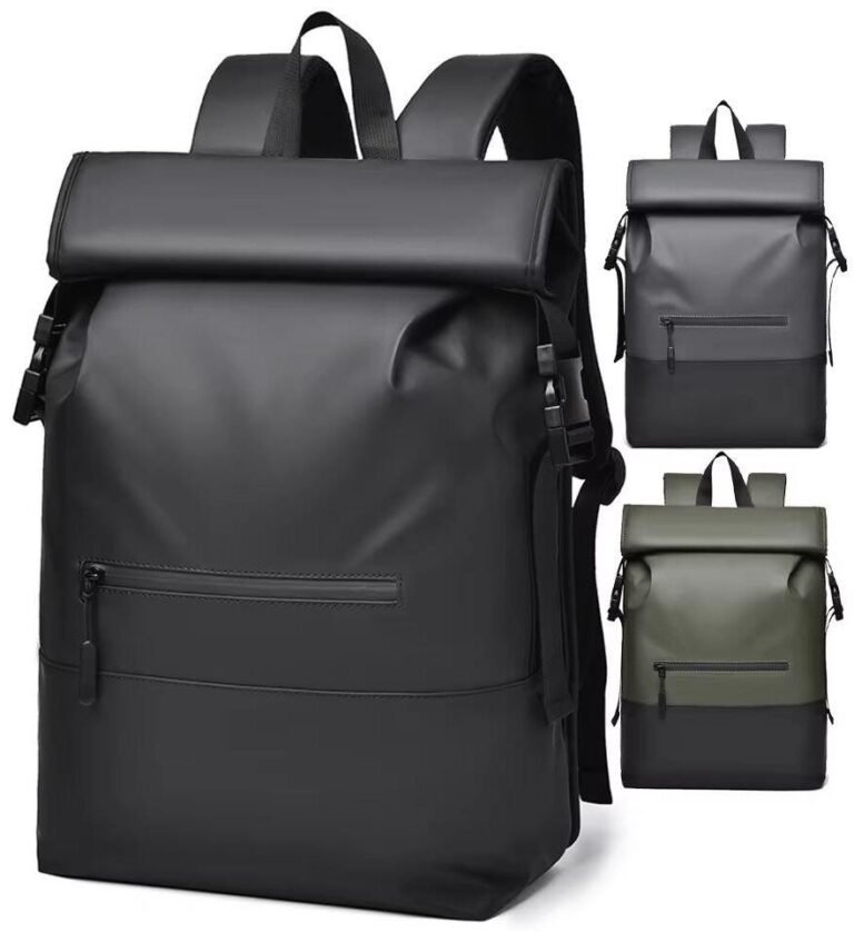 Water-Resistant Large Capacity Modern Business Structured Roll Top Business Laptop Backpack