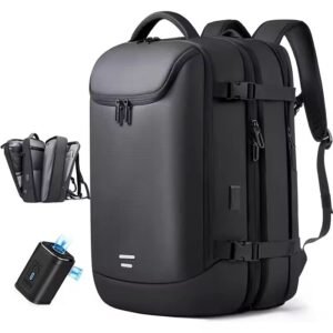 Large Capacity Flight Approved Laptop Business Backpack with USB Expandable Vacuum Compression Travel Bag Carry on Backpacks
