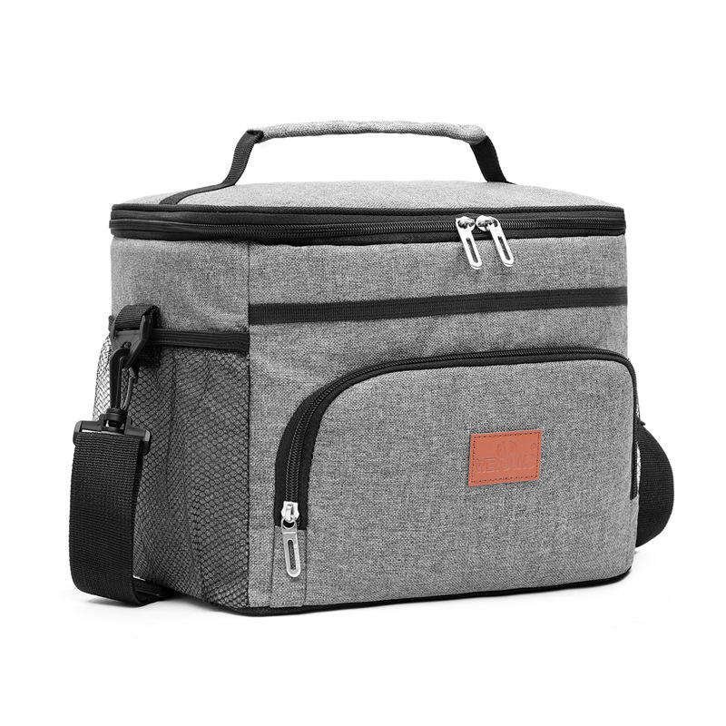 Custom Expandable Food Insulated Lunch Bag Double Deck Leakproof Portable Container Cooler Box Tote for Work Office