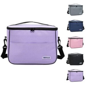 Durable Oxford Insulated Cooler Lunch Bag Custom Cartoon Design for Picnic Use with Box and Bottle