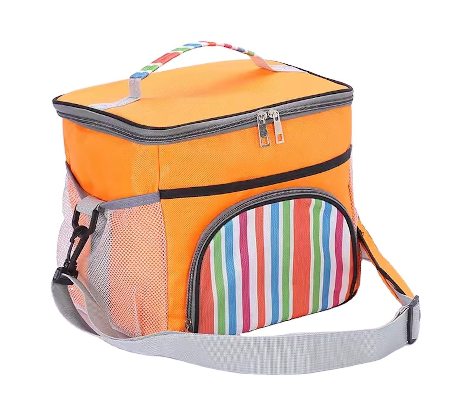 Double Layer Insulated Cooler Backpack with Mesh Pocket Large Capacity Thermal Soft Lunch Bag for Outdoor Picnic