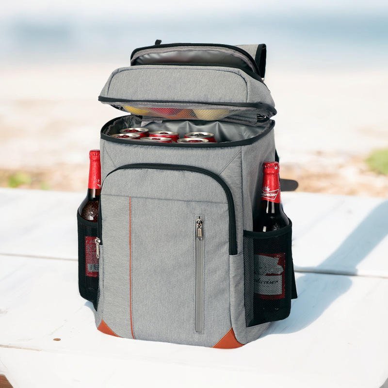 Custom Double Layer Insulated Thermal Tote Cooler Box Large Capacity Lunch Bag Shoulder Strap for Office Travel