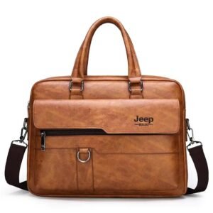 Custom PU Genuine Leather Laptop Briefcase Waterproof Messenger Crossbody Shoulder Dayback Travel Business Outdoor