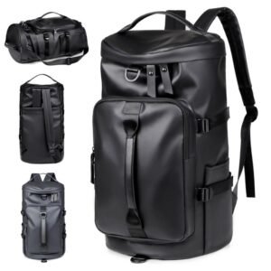PU Waterproof Large Capacity Shoe Compartment Multi-function Gym Duffel Backpack