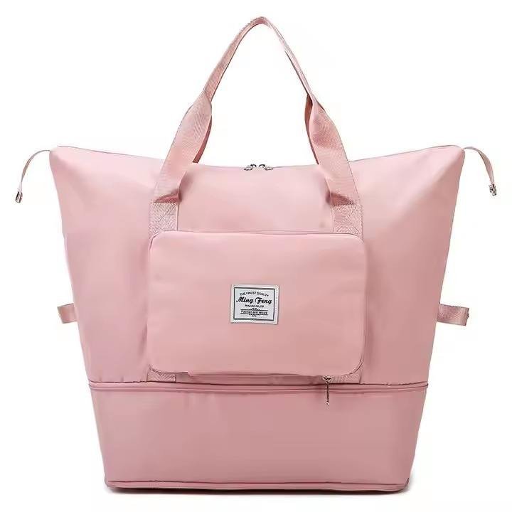 Large Capacity Waterproof Foldable Travel Duffel Sports Gym Tote Bag Folding Fitness Expansion Handbag Luggage