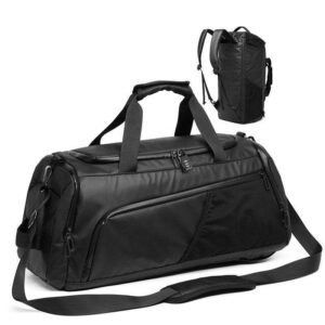 Unisex Gym Waterproof Sports Duffel with Shoe Compartment Durable Weekender Overnight Travel Duffel Backpack