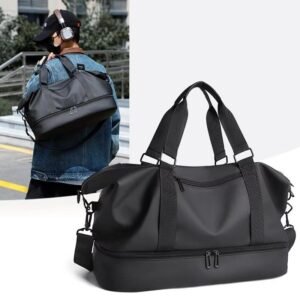 PU Waterproof Large Capacity Shoe Compartment Lightweight Multi-function Travel Tote Bag