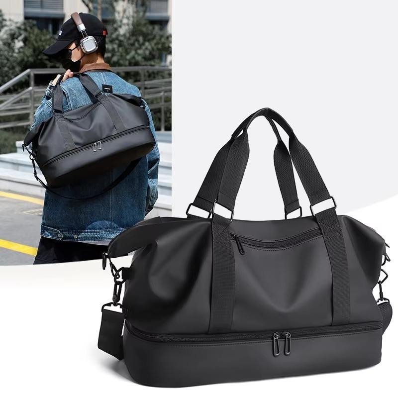 PU Waterproof Large Capacity Shoe Compartment Lightweight Multi-function Travel Tote Bag