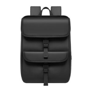 Water-Resistant Large Capacity USB Modern Business PU Leather Roll Top Backpack