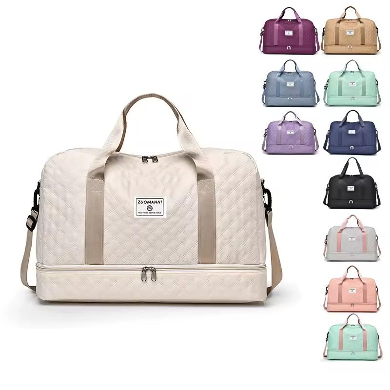 Oxford Waterproof Large Capacity Shoe Compartment Lightweight Weekender Travel Tote Bag
