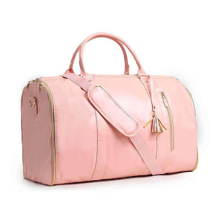Foldable PU Leather Weekend Travel Garment Duffel Bag