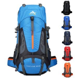Waterproof 70L Nylon Camping Backpack with Rain Cover