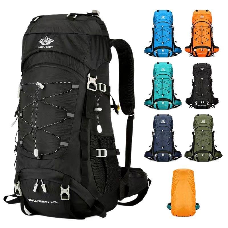 Custom Waterproof Nylon Camping Backpack with Rain Cover