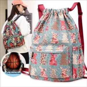Waterproof Nylon Basketball Drawstring Backpack