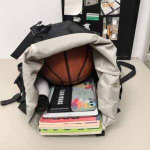 Water-Resistant Large Capacity Modern Outdoor Travel Oxford Roll Top Backpack product view