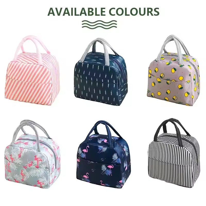 Thermal Insulated Cooler Lunch Bag Portable Shoulder Tote comfortable handle multiple colors
