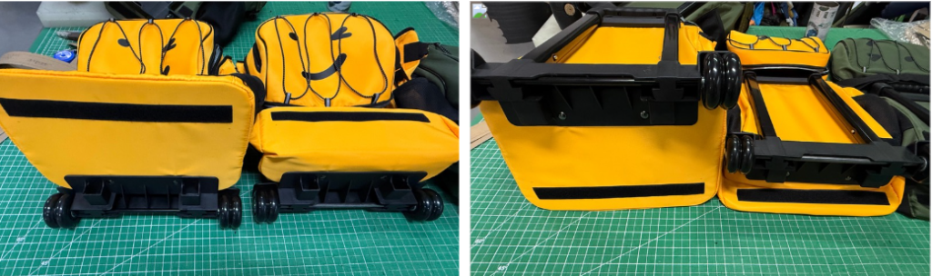 Cooler bag trolley base foldable and non-foldable sample comparison