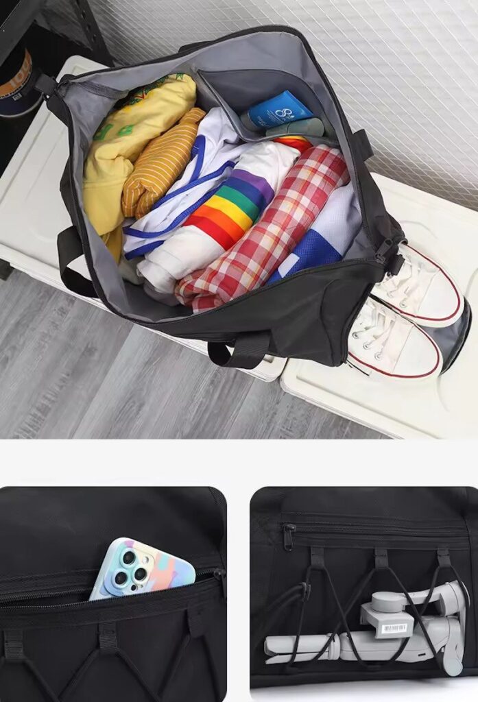 Custom Logo Oxford Crossbody Duffel Bag with Shoe Compartment – Lightweight Fitness Travel Bag