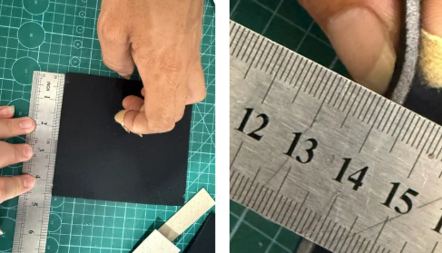 Neoprene carry handle component measured during prototyping