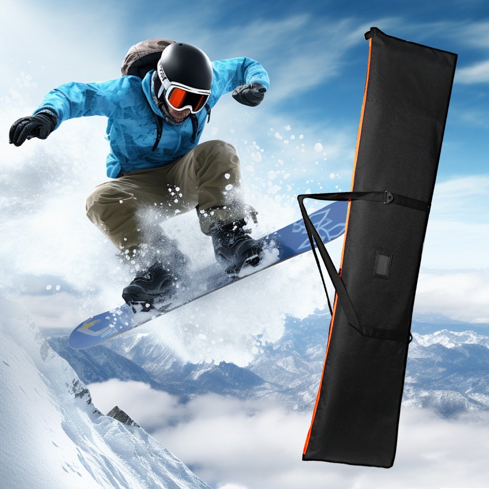 Nice Bags padded snow ski bag with skier skiing down snowy mountain slope
