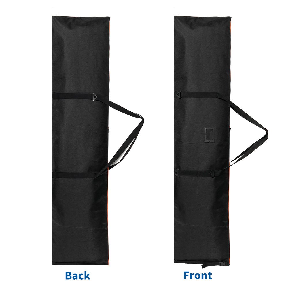 Nice Bags padded snow ski bag back and front view layout breakdown