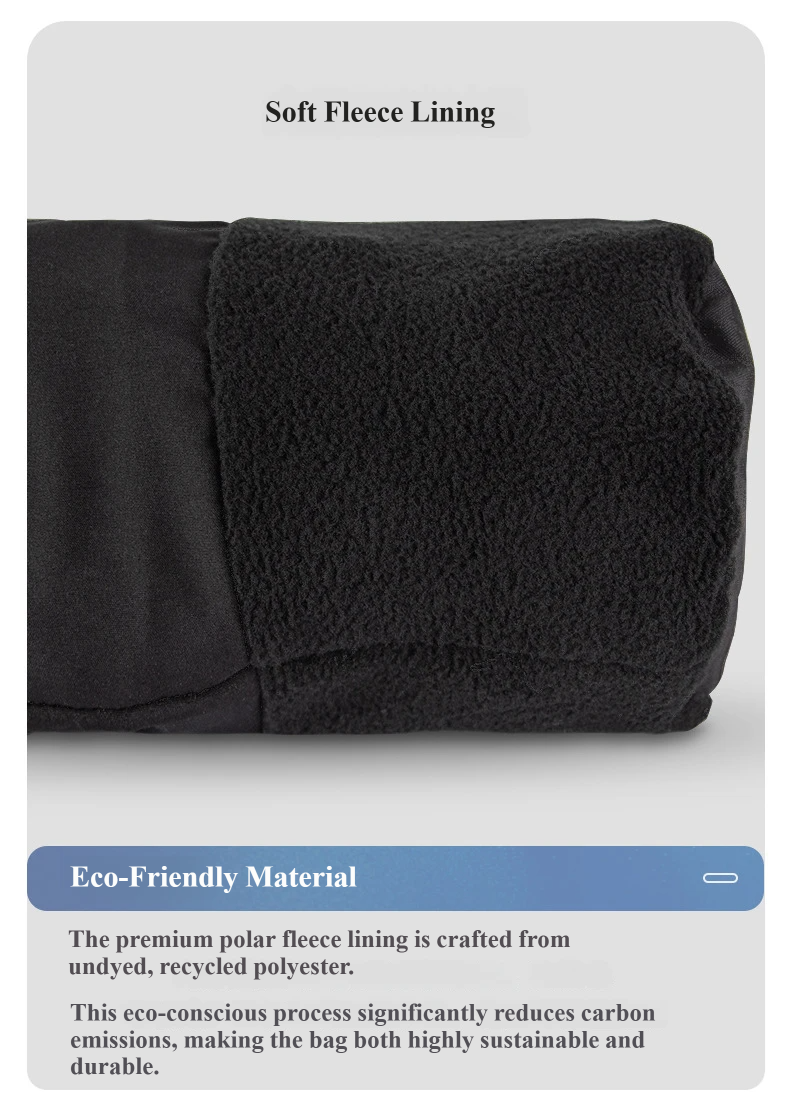Nice Bags eco-friendly soft fleece lining inside rock climbing chalk bag