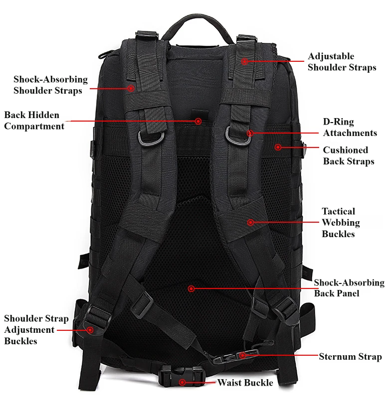Nice Bags military backpack back structure