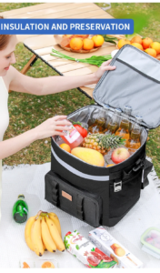 Insulated cooler bag keeping fruit and food fresh