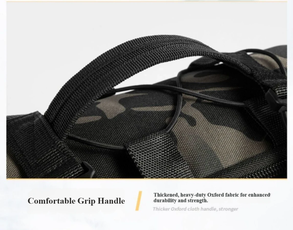 Close-up of Nice Bags thickened Oxford fabric handle for comfortable grip