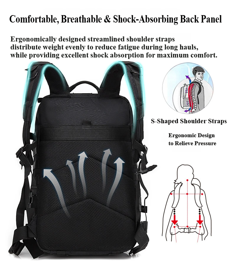 Nice Bags comfortable breathable honeycomb mesh back panel