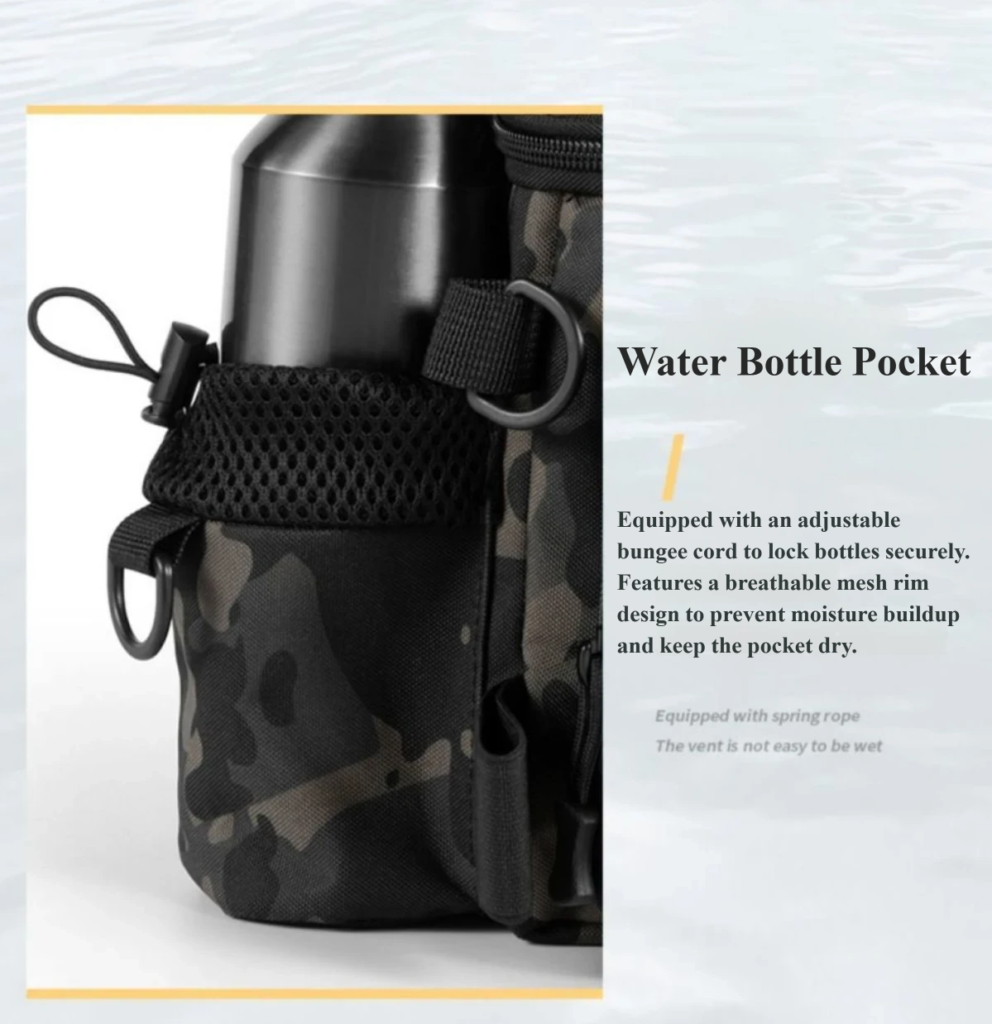 Nice Bags water bottle holder with adjustable elastic bungee cord and mesh