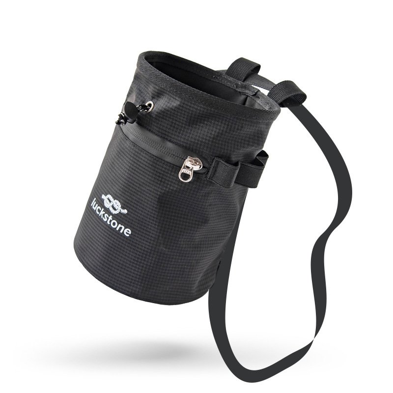 Nice Bags OEM custom black rock climbing chalk bag with adjustable waist strap