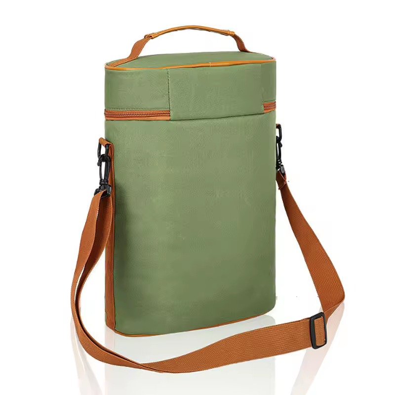 Two-Bottle Insulated Wine Tote with Front Flap Pocket