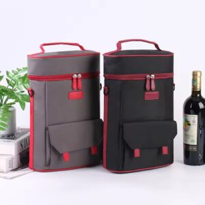 Two-Bottle Insulated Wine Tote with Front Flap Pocket - Image 6