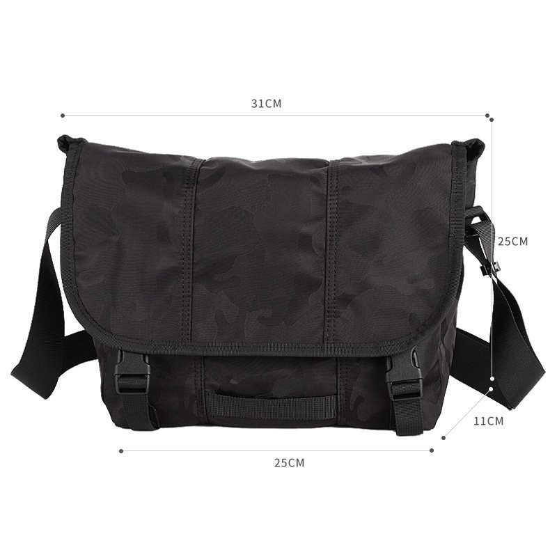 Anti-Theft Camo Nylon Messenger Bag with Tablet Sleeve