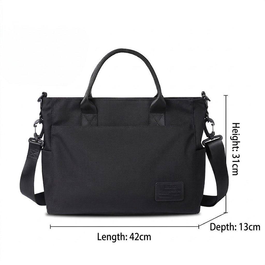 CORDURA Nylon Briefcase with Genuine Leather Handles