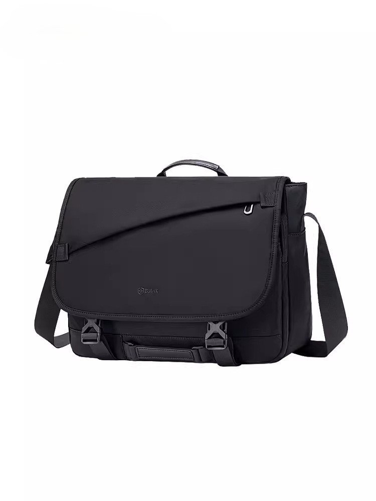 Water-Repellent Nylon Messenger Bag with Laptop Sleeve