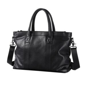 Full-Grain Cowhide Executive Business Tote Briefcase