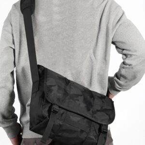 Anti-Theft Camo Nylon Messenger Bag with Tablet Sleeve - Image 2