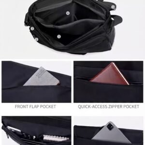 Water-Repellent Nylon Messenger Bag with Laptop Sleeve - Image 3