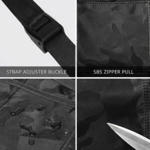 Anti-Theft Camo Nylon Messenger Bag with Tablet Sleeve - Image 5