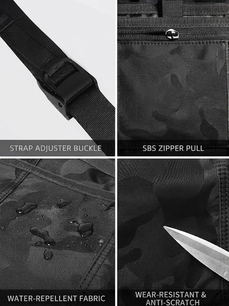 Anti-Theft Camo Nylon Messenger Bag with Tablet Sleeve