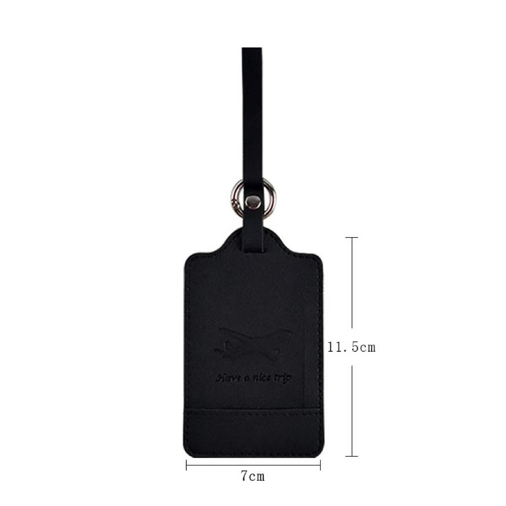 Custom travel luggage tag measuring 11.5 by 7 centimeters