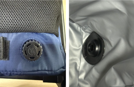 Custom cooler bag drain valve fitting integrated into leakproof lining seam