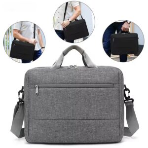 Dual-Layer Water-Repellent Briefcase for 15.6-Inch Laptop Storage